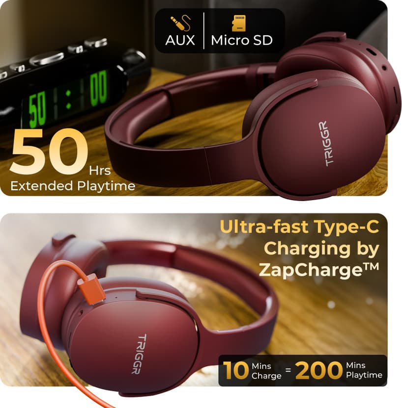 TRIGGR Trinity 2 with Dual Pairing, ENC, Fast Charge, 50H Battery...more 5