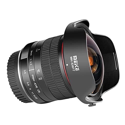 Meike 8mm f/3.5 Wide Angle Fisheye Lens for Canon DSLR Cameras with APS-C/Full Frame