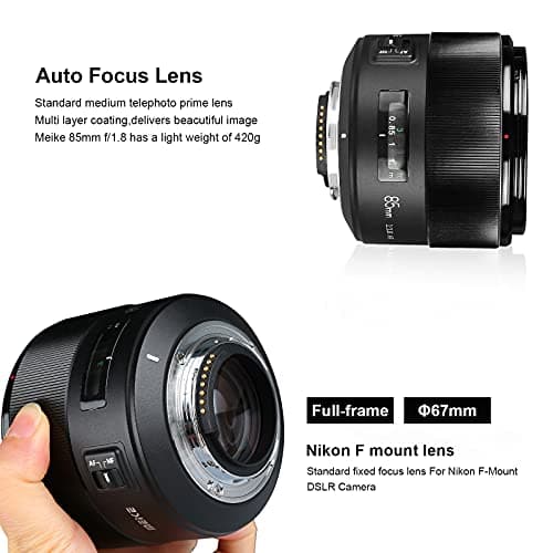 Meike 85mm f1.8 SE II Full Frame Auto Focus STM Telephoto Lens for Nikon F Mount DSLR Camera and Compatible with Nikon APS-C Cameras D610 D750 D780 D810 (𝐮𝐩𝐠𝐫𝐚𝐝𝐞𝐝) 3