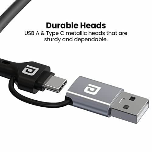 Portronics Mport 7 USB Hub Dock(7-in-1), Multiport Adapter with Dual Convertible USB & Type C Heads, Upto 5 Gbps Data Transfer Speed, 1 x USB 3.0 & 6 x USB 2.0 Ports for Laptop, MacBook, PC (Grey) 5
