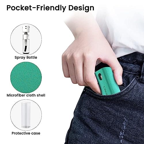Portronics Swipe 2 Screen Cleaner & Duster with Refillable Spray Bottle, Chemical Free for Monitors & Laptop Screen, Smartphones & Tablets(Green) 6