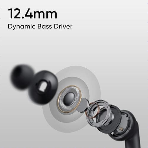realme Buds T310 True Wireless in-Ear Earbuds with 46dB Hybrid ANC, 360° Spatial Audio, 12.4mm Dynamic Bass Driver, Upto 40Hrs Battery and Fast Charging (Vibrant Black) 6