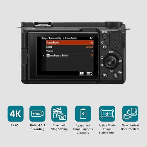 Sony Alpha ZV-E10M2 26 MP Interchangeable Lens Mirrorless Vlog Camera for Creators | APS-C Sensor | 4K 60p with 10bit 4:2:2 Recording - (Black) 2