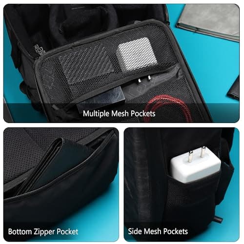 GadgetBite Camera Bag Hardshell Water Resistant Professional Camera Backpack with Rain Cover Customizable Shockproof Lens Pockets for DSLR Lenses Go Pro Canon Nikon Sony Cameras Accessories 3