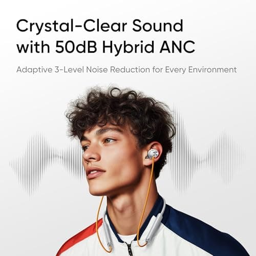 realme Buds Wireless 5 ANC in Ear Bluetooth Headphones,50dB ANC, 13.6mm Dynamic Bass Driver,360° Spatial Audio,45ms Low Latency,Upto 38hrs Playback,IP55 Rating,Dual Device Connection (Midnight Black) 3