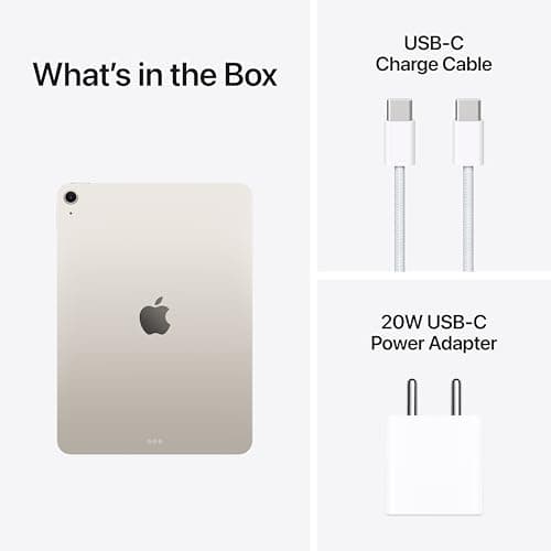 Apple iPad Air 11″ with M3 chip: Built for Apple Intelligence, Liquid Retina Display, 1TB, 12MP Front/Back Camera, Wi-Fi 6E, Touch ID, All-Day Battery Life — Starlight 6