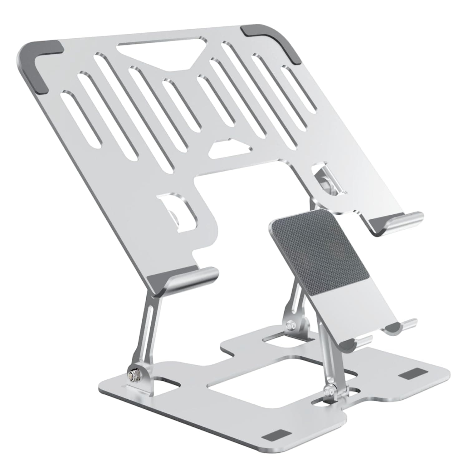 Dyazo 2 in 1 Adjustable Laptop Stand with Mobile Holder | Ergonomic, Foldable & Ventilated Riser Fits Upto 15.6 Inch Laptops | Compatible for MacBook, HP, Dell, Acer, Lenovo & Other Notebooks 7