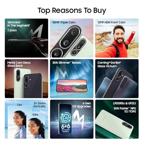 Samsung Galaxy M56 5G Mobile (Black, 8GB RAM, 128GB Storage)| Segment Slimmest | Gorilla Glass Victus+ | 10 Bit HDR Video | 50MP Camera | AI | Vapour Cooling Chamber | Lag-free Gaming| Without Charger 3