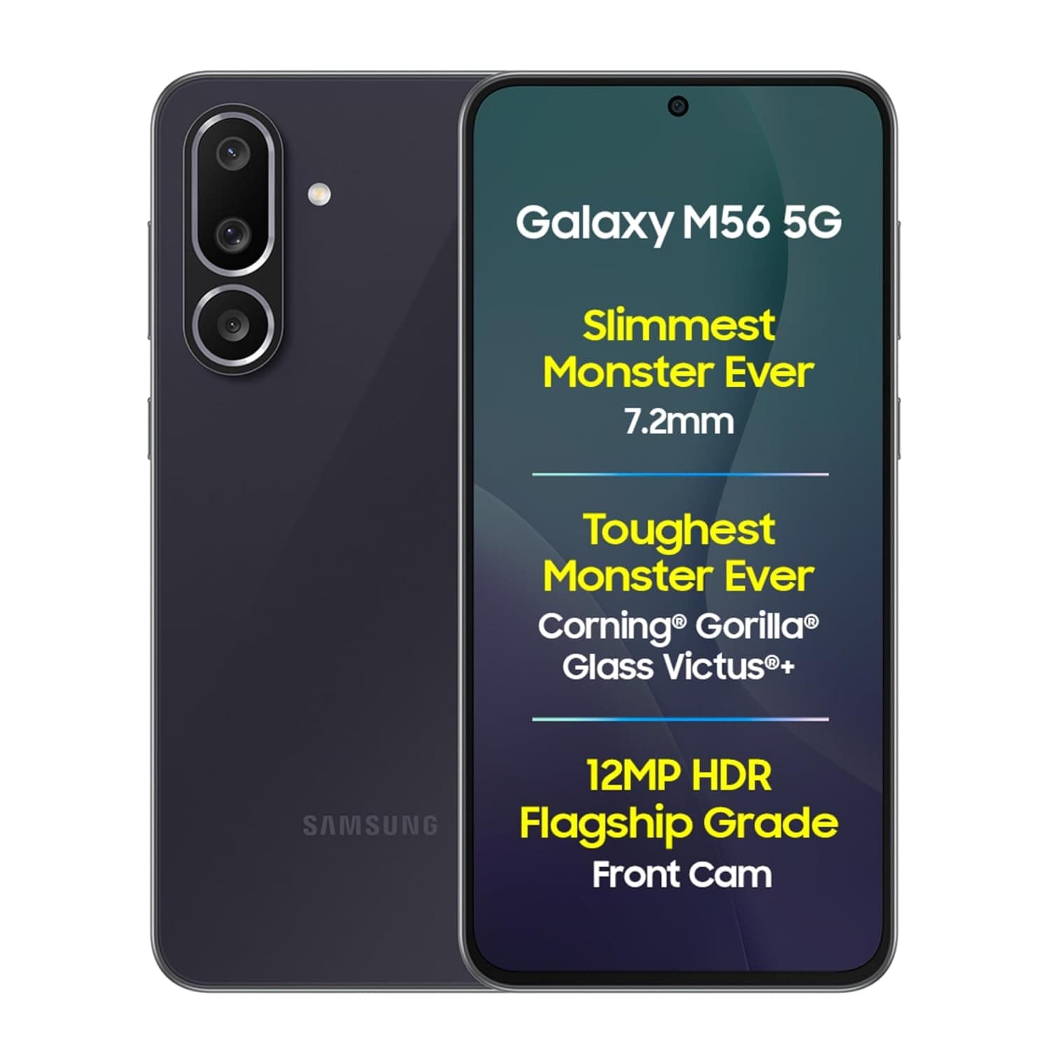 Samsung Galaxy M56 5G Mobile (Black, 8GB RAM, 128GB Storage)| Segment Slimmest | Gorilla Glass Victus+ | 10 Bit HDR Video | 50MP Camera | AI | Vapour Cooling Chamber | Lag-free Gaming| Without Charger 7
