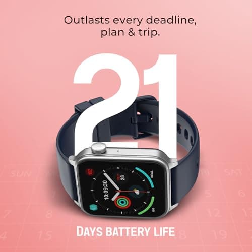 Noise Pulse Hyper Smart Watch with 21 Days Battery, 1.85" Display, AI Watch Faces, 100+ Sports Modes, Health Suite, SpO2 & Heart Rate Monitor, 1ATM Water Resistant(Jet Black) 3
