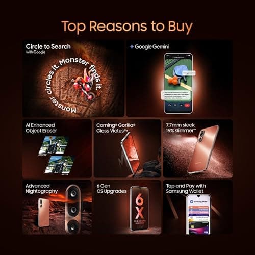 Samsung Galaxy M36 5G Mobile (Velvet Black, 6GB RAM, 128GB Storage) | Google Gemini| Gorilla Glass Victus+ | 7.7mm | AI Enhanced 50MP OIS Triple Camera| Nightography| Lag-free Gaming | Without Charger 3