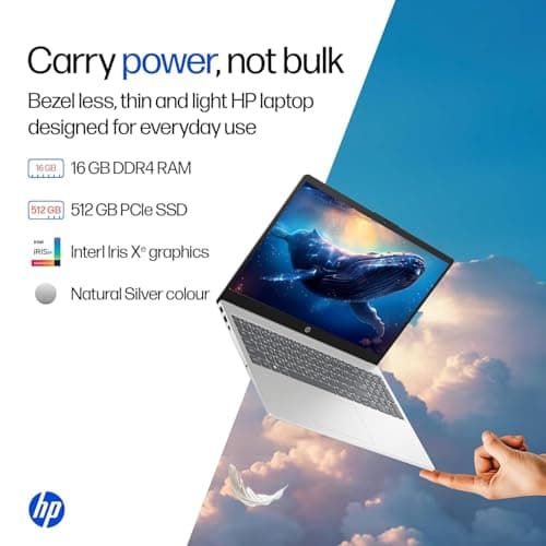 HP 15 (i5 14th Gen), Intel Core 5, 16GB RAM (Upgradeable), 512GB SSD, FHD, Anti-Glare, 15.6''/39.6cm, Win11, M365 Basic(1yr), Office24, Silver,1.59kg, fd0682tu, FHD Camera w/Shutter, Backlit Laptop 5