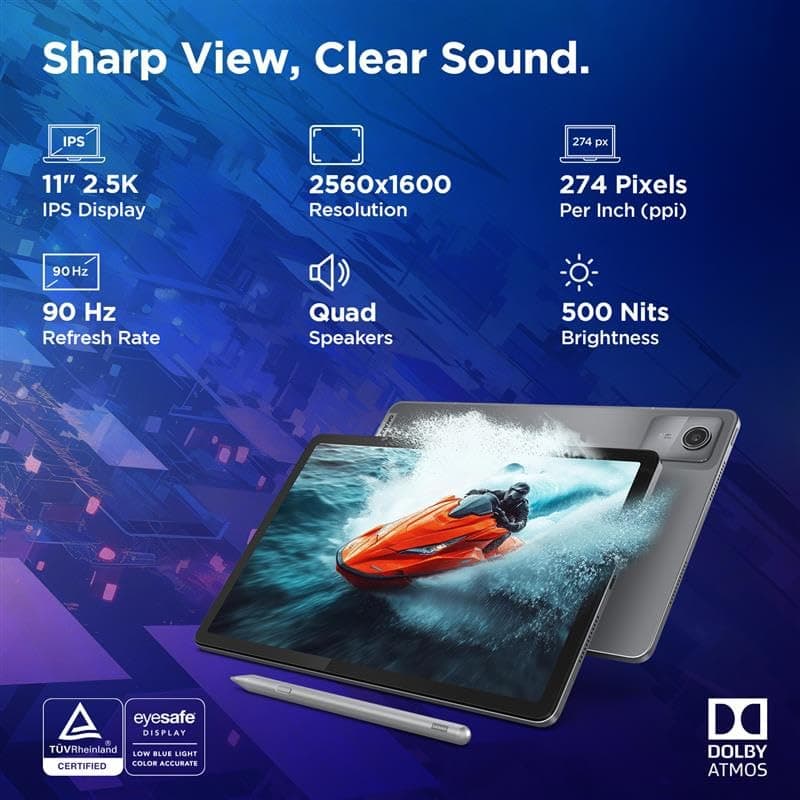 Lenovo Idea Tab Smartchoice with Pen|Wi-Fi| 11 Inch, 2.5K Display, 500 Nits Brightness| 8GB RAM + 256GB ROM (Expandable Up to 2TB) |Mediatek Dimensity 6300|Android 15|4-Speakers with Dolby Atmos, Grey 5