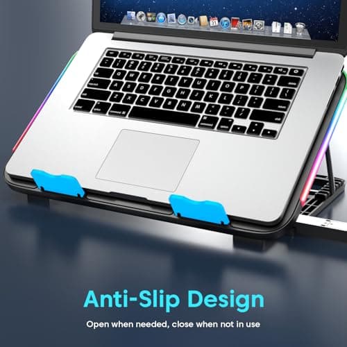 Sounce Snowstorm Pro Laptop Cooling Pad | 6 High-Speed Fans | 7 RGB Modes | Adjustable Height | Quiet 1800-2400 RPM Operation | Dual USB Ports | Fits Laptops up to 17.3 Inches 5