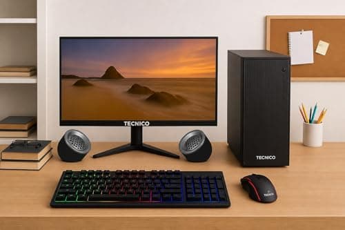 TECNICO Desktop CPU Set, Core i5-3470 3.2GHz, 16 GB DDR3 RAM, 256 GB SSD, Keyboard Mouse Set, WiFi 6, Bluetooth, Speakers, (Include Monitor 20" Led) 5
