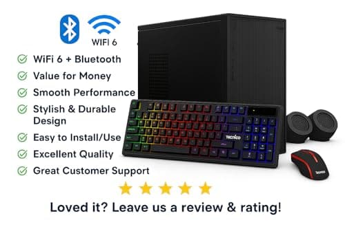 TECNICO Victory Desktop CPU Set, Core I3 2120 2.2GHz, 8 GB DDR3 RAM, 128 GB SSD, RGB Keyboard Mouse Set, WiFi 6, Bluetooth, Speakers, (Include Monitor 20" Led) 6