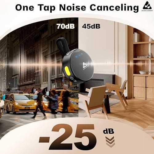 Audio Array Magnetic Wireless Mic with Charging Pouch 2026 Edition 24Bit/ 48Khz, iPhone/Android/iPad/Laptop, AI Noise Reduction, 50H Battery, 230ft Range for Recording, Vlogging | AM-W23 4