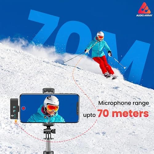 Audio Array Magnetic Wireless Mic with Charging Pouch 2026 Edition 24Bit/ 48Khz, iPhone/Android/iPad/Laptop, AI Noise Reduction, 50H Battery, 230ft Range for Recording, Vlogging | AM-W23 7