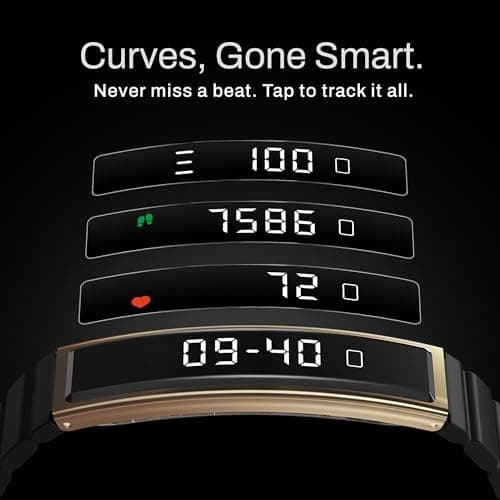 Pebble Newly Launched Arq Smart Bracelet – Digital Display | Heart Rate & SpO2 Monitoring | Sleep Tracker | Sports Modes | Magnetic Strap | Premium Build - Obsidian Gold 3