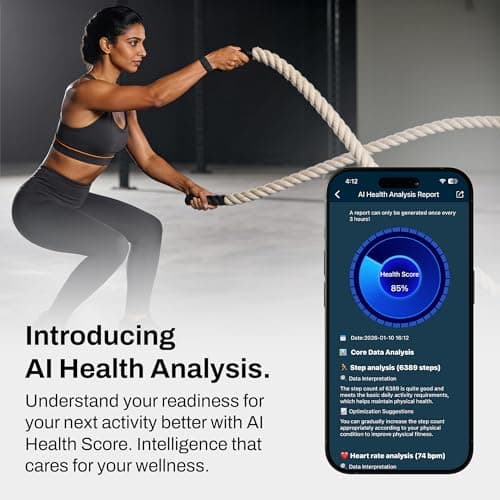 Pebble Newly Launched Qore 2 Premium Metal Fitness Band | 45 Days Battery Life, Heart Rate, SpO2, HRV & Body Temp Monitor, Sleep Tracker, AI Health Analysis, Smart Notifications (Cosmic Black) 4