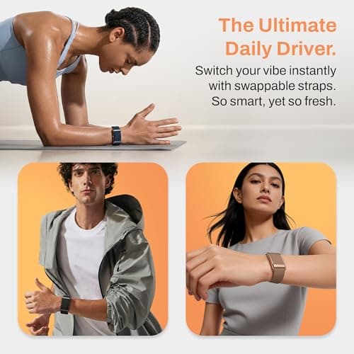 Pebble Newly Launched Qore 2 Premium Metal Fitness Band | 45 Days Battery Life, Heart Rate, SpO2, HRV & Body Temp Monitor, Sleep Tracker, AI Health Analysis, Smart Notifications (Cosmic Black) 6