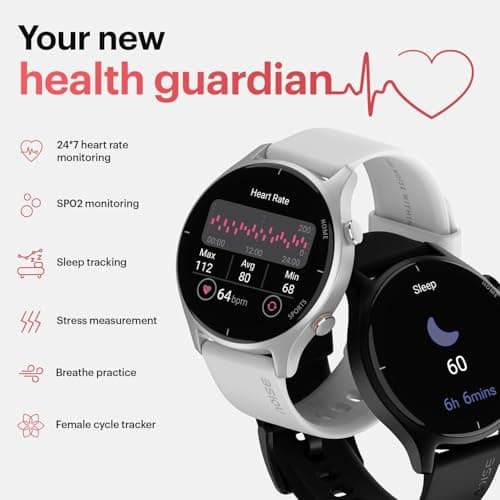 Noise Twist Round dial Smart Watch with Bluetooth Calling, 1.38" TFT Display, up-to 7 Days Battery, 100+ Watch Faces, IP68, Heart Rate Monitor, Sleep Tracking (Blush Beige) 2