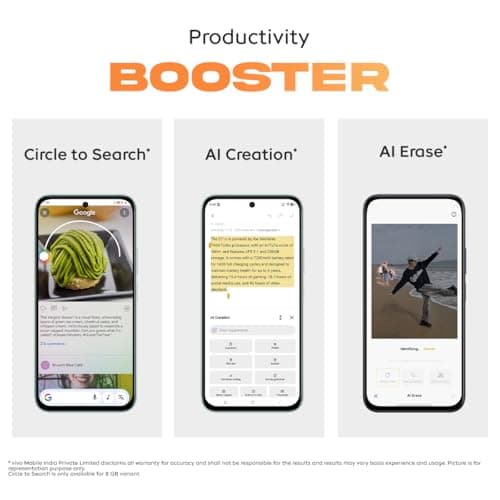 iQOO Z11x 5G (Titan Black, 6GB RAM, 128 GB Storage) | Dimensity 7400-Turbo Processor | 7200 mAh Battery | 4K Video Recording Front & Back | IP68 & IP69+ | Powered by OriginOS 6 3