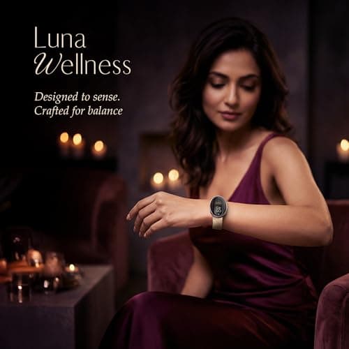 Titan Orbis Women Smartwatch with 1.62” AMOLED Display,Luna Wellness,UV/AQI Index,Animated Watch Faces,QR Hub,Stress Monitoring,Breathe Exercise, Sleep,IP68,24/7 Health Suite - White 4