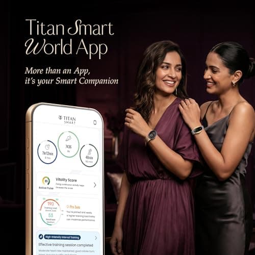 Titan Orbis Women Smartwatch with 1.62” AMOLED Display,Luna Wellness,UV/AQI Index,Animated Watch Faces,QR Hub,Stress Monitoring,Breathe Exercise, Sleep,IP68,24/7 Health Suite - White 6