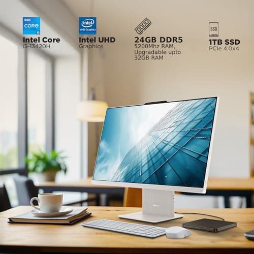Lenovo IdeaCentre AIO Intel Core i5-13420H 27" FHD (24GB RAM/1TB SSD/Win11/Microsoft 365 Basic + Office Home 2024/3Wx2 Harman/Wireless EOS Keyboard & Mouse,Grey), F0HM00W6IN All-in-One Desktop 4