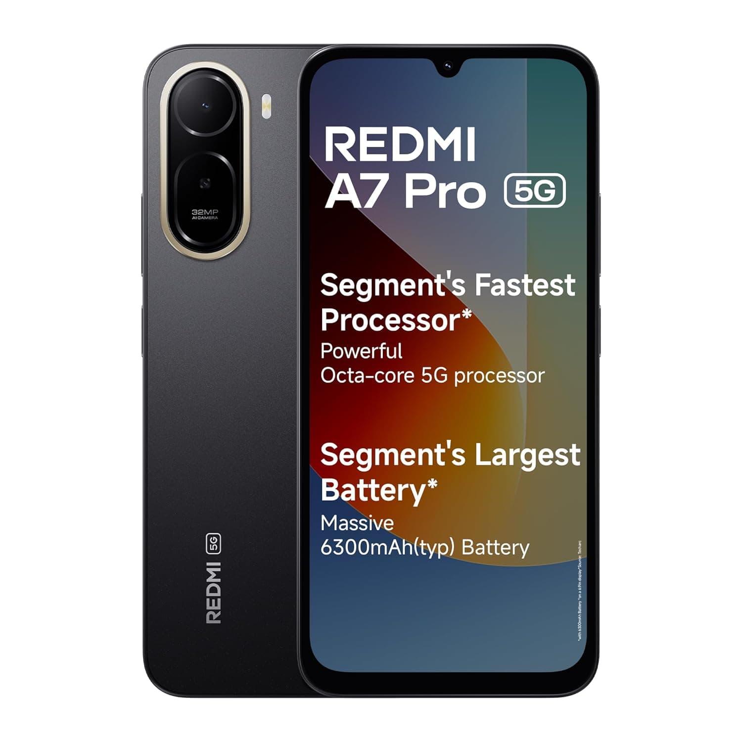 REDMI A7 Pro 5G (Black, 4GB RAM,128GB Storage) | Segment's Fastest Processor | Segment's Largest Battery | Segment's Largest & Smoothest 6.9in 120Hz Display 7