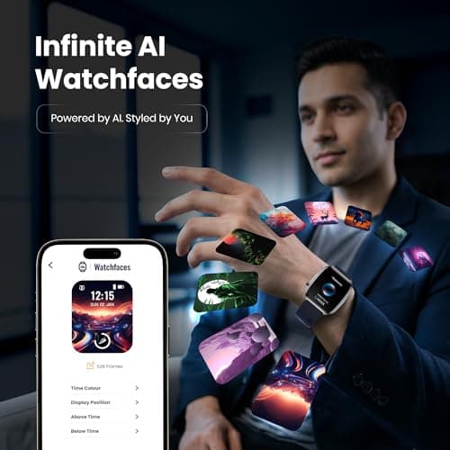 Titan Smart 4.0 Smartwatch with 1.93” AMOLED Display, Infinite AI Watch Faces, AI Voice assistant, Smart Hydration, Multiple Menu Styles, QR Hub​, 100+ Multisports, BT Calling, HRM, SpO2, Games - Blue 4