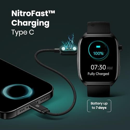 Titan Smart 4.0 Smartwatch with 1.93” AMOLED Display, Infinite AI Watch Faces, AI Voice assistant, Smart Hydration, Multiple Menu Styles, QR Hub​, 100+ Multisports, BT Calling, HRM, SpO2, Games - Blue 6