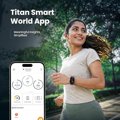 Titan Smart 4.0 Smartwatch with 1.93” AMOLED Display, Infinite AI Watch Faces, AI Voice assistant, Smart Hydration, Multiple Menu Styles, QR Hub​, 100+ Multisports, BT Calling, HRM, SpO2, Games - Blue 7
