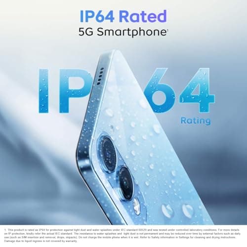 iQOO Z10 Lite 5G (Titanium Blue 2026, 4GB RAM, 64GB Storage) | Dimensity 6300 5G Processor | 50MP Sony AI Camera | 6000 mAh Battery | IP64 Rated & Military Grade Shock-Resistance* 3