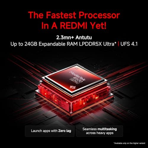 REDMI Turbo 5 (8GB + 256GB) Nitro Blue | Dimensity 8500 Ultra | Mega 7540mAh Battery | 100W HyperCharge | Compact 16.75cm(6.59) 120Hz AMOLED Screen | 50MP Sony OIS Camera 4