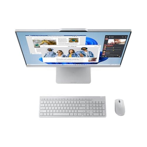 Lenovo IdeaCentre AIO Ryzen 5 7535HS 23.8" FHD IPS All-in-One Desktop (8GB RAM/512GB SSD/Win11/Microsoft 365 Basic + Office 2024/3Wx2 Speakers/5MP+IR Camera/Wireless Keyboard & Mouse), F0HR00CFIN 7