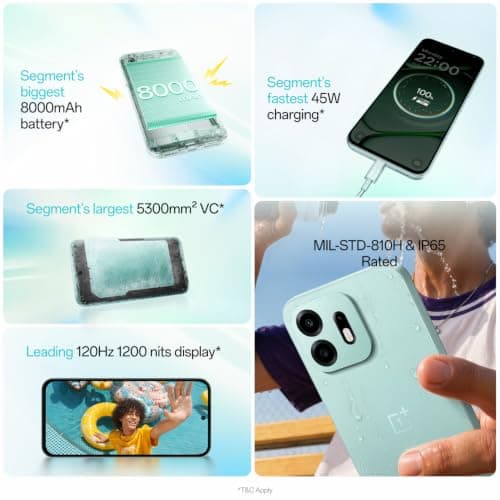 OnePlus N6 | 6GB+128GB | Midnight Green | Segment's Biggest 8000mAh Battery | Segment's Fastest 45W Charging | 60-Month Smoothness | Smooth 120Hz Display | 50MP Camera | Military-Grade Durability 5