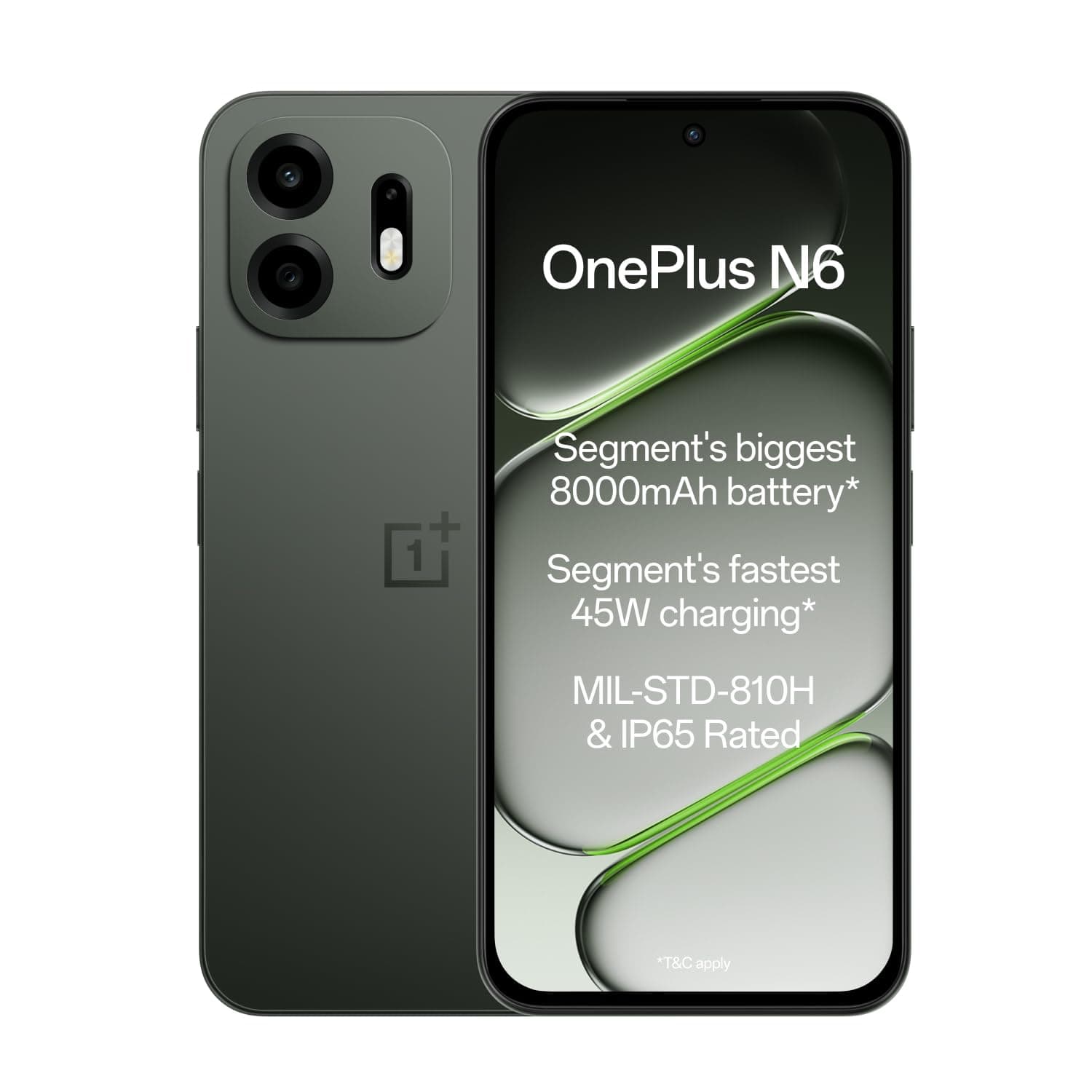 OnePlus N6 | 6GB+128GB | Midnight Green | Segment's Biggest 8000mAh Battery | Segment's Fastest 45W Charging | 60-Month Smoothness | Smooth 120Hz Display | 50MP Camera | Military-Grade Durability 7