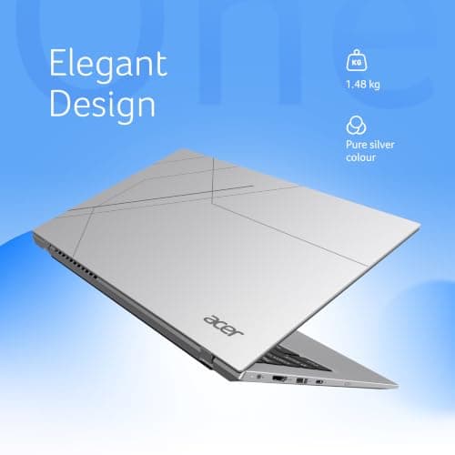 Acer Smartchoice Aspire One, AMD Ryzen 5-40,Office 2024 + M365 Basic, 8GB LPDDR5 RAM/ 512GB SSD, 14.0"/35.56cm WXGA Display, Win 11 Home, Pure Silver, 1.48KG, A114-43, Thin and Light Laptop 7