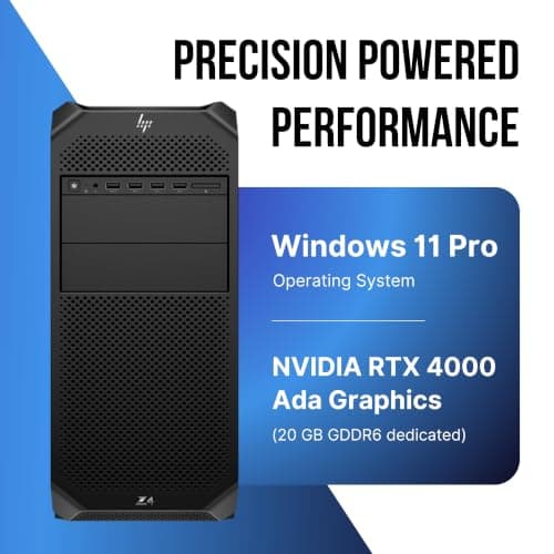 HP Z4 G5 Tower Workstation Desktop | Intel Xeon W5-2565X Processor | 64GB DDR5 RAM | 2TB Z Turbo Drive SSD | NVIDIA RTX 4000 Ada 20GB GDDR6 | Windows 11 Pro | 4-Year Warranty (C9FN7PT) 2
