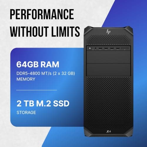 HP Z4 G5 Tower Workstation Desktop | Intel Xeon W5-2565X Processor | 64GB DDR5 RAM | 2TB Z Turbo Drive SSD | NVIDIA RTX 4000 Ada 20GB GDDR6 | Windows 11 Pro | 4-Year Warranty (C9FN7PT) 3