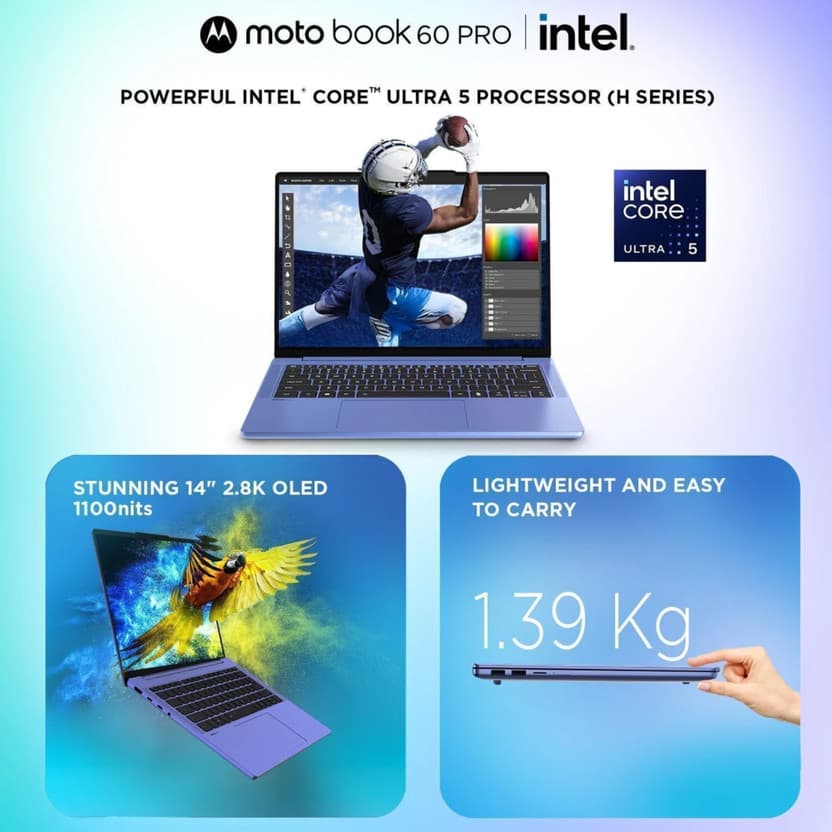 MOTOROLA Motobook 60 Pro Full Metal AI PC 2.8K OLED Intel Core Ul...more 2