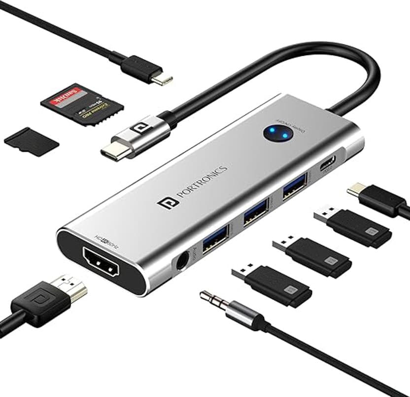 ZEBRONICS Zeb-CT101 10-in-1 Multiport HUB Zeb-CT101 USB Hub (Grey...more 6