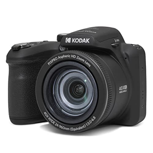 KODAK PIXPRO AZ405-BK 20MP Digital Camera 40X Optical Zoom 24mm Wide Angle Lens Optical Image Stabilization 1080P Full HD Video 3" LCD Vlogging Camera (Black) | 1080p Full HD Video, 24mm Wide Angle Lens, 3 Inch LCD, Bridge Camera, Scene Detection, Travel and Wildlife