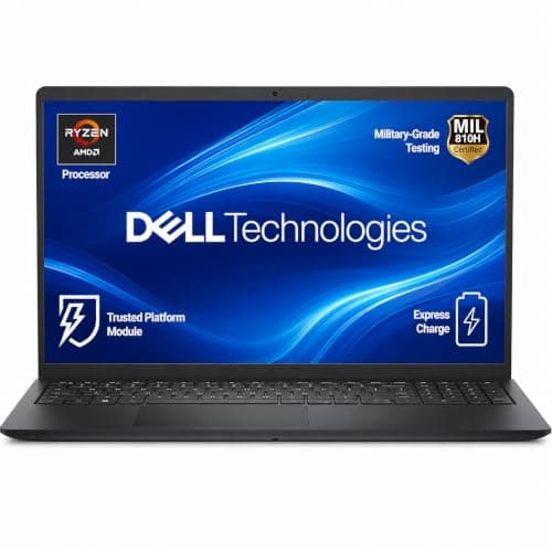 Dell 15 (Previously Inspiron), R5-7520U Processor, 8GB LPDDR5 RAM, 512GB SSD, FHD 15.6"/39.62 cm Display, Windows 11 Home, Carbon Black, 1.63kg, Standard Keyboard, 15 Month McAfee, Thin & Light Laptop